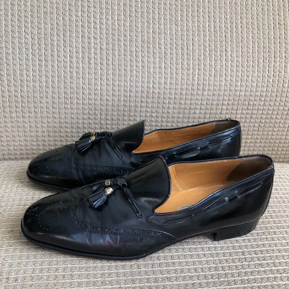 Gucci Men's Black Leather Tassels Shoes . - Picture 1 of 15